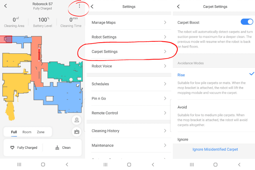 Umgang mit Teppichen wird in der Handy-App festgelegt